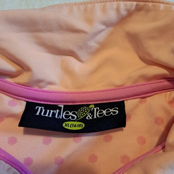 Turtles & Tees girls size XL polo shirt & skirt with modesty shorts pink & peach - Picture 8 of 10